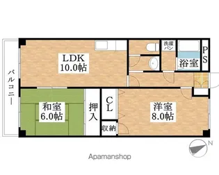メゾンスカイヒルズ【3C号室】の間取り