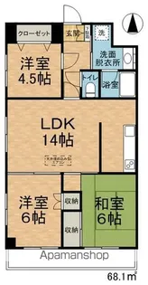 カステージュ松本【401号室】の間取り
