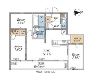 RーRESIDENCE南千束【1階】の間取り