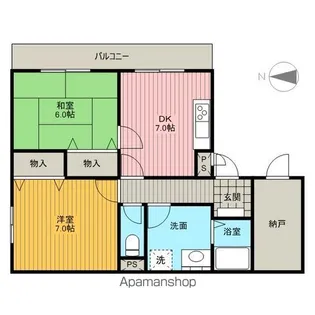ヴィラージュ城北【3階】の間取り