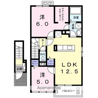 シェリークレイン テラス B【2階】の間取り