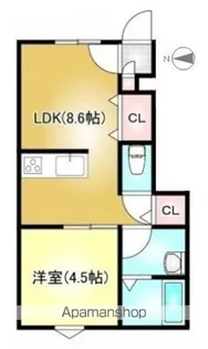 EARLS COURT下泉【1階】の間取り