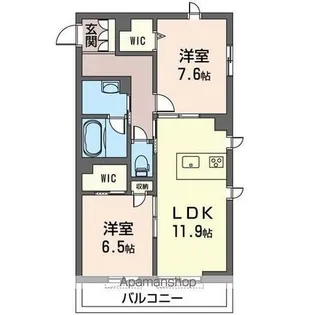 ティサージュ【105号室】の間取り
