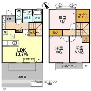 城東ペイサージュ【1階】の間取り