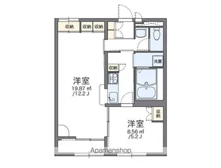 レオパレスしんどう御旗町【202号室】の間取り