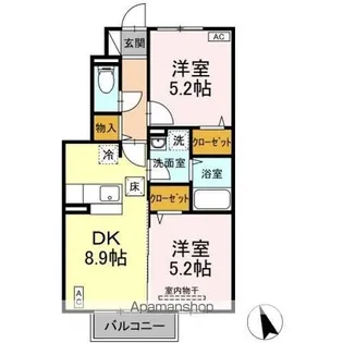 郡山ガーデン ローズガーデン【1階】の間取り