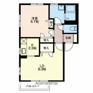 フォンティーヌ・サワⅡ.Ⅲ【C101号室】の間取り