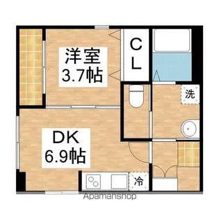 ハーモニーテラス長戸【1階】の間取り