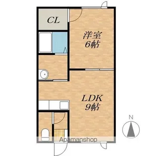 ハイツたちばな【1階】の間取り
