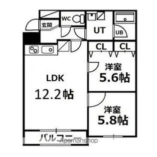 クレストパレス菊水【4階】の間取り
