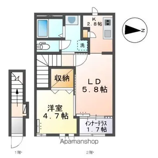ヴィヴァレスⅣ【2階】の間取り