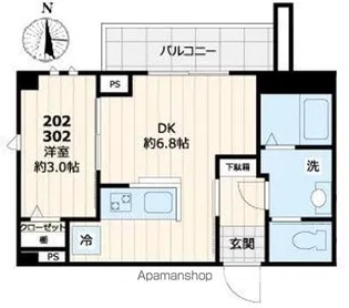 ディアコート住吉【302号室号室】の間取り