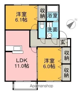 ヴィラ中島Ⅱ【2階】の間取り