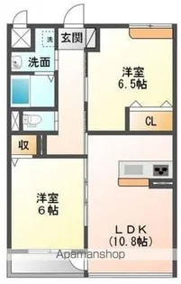 ビレッジ高坪【3階】の間取り