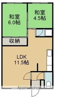 大空荘№3(オオゾラソウナンバースリー)【203号室】の間取り