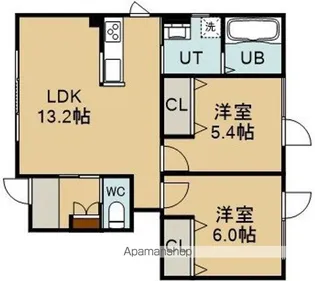 ロシェⅢ(ロシェスリー)【101号室】の間取り