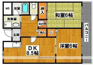 プラージュ楠【3階】の間取り
