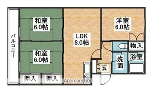 プレリュード篠栗Ⅱ【205号室】の間取り