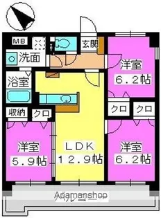サン・ビオ空港通り【7階】の間取り