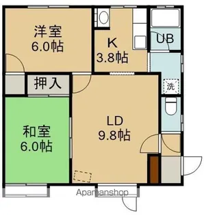 レシエン中道(レシエンナカミチ)【201号室】の間取り