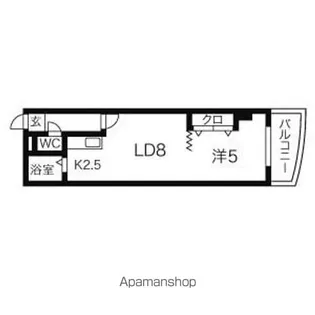 ミラバ札幌中央【11階】の間取り