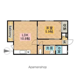 プロデオⅡ【201号室】の間取り