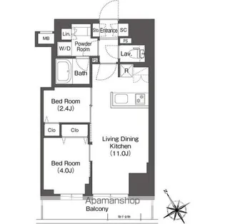 BLUROCK後楽園【6階】の間取り