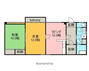 ウエスト井上【2号室】の間取り