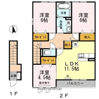 ヴィラ プレステージ【2階】の間取り