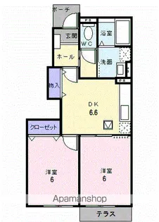 グレースなごみB【1階】の間取り