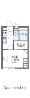 レオパレスレーブメルベーユ【1階】の間取り