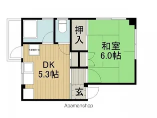 コーポ布や【202号室】の間取り