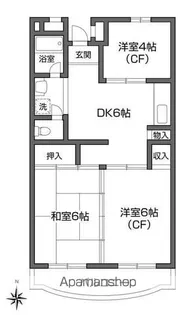 ファルム烏山【1階】の間取り