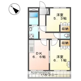 サンフィールド【203号室】の間取り