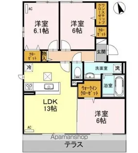 グランプリス【1階】の間取り