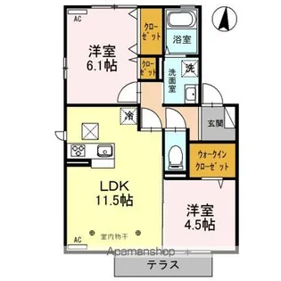 HUIT EST F【1階】の間取り