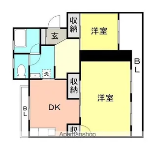 ハイツ松江【2階】の間取り