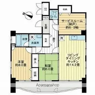 グランドールアサヒ【2階】の間取り