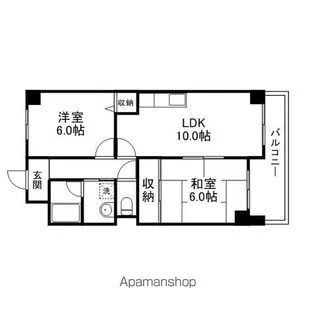 南笠ハイツ【302号室】の間取り
