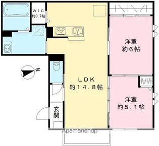 WISTERIA東鶉【205号室号室】の間取り