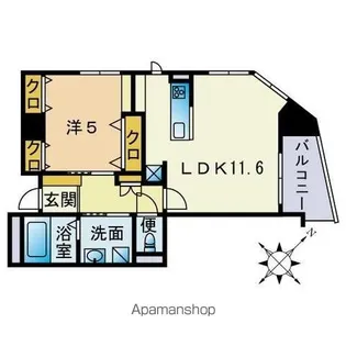 香椎駅前レジデンス【402号室】の間取り