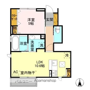 メゾン ド ソレイユ A【102号室】の間取り