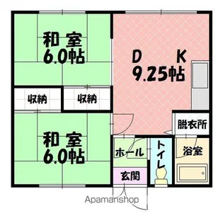 はまなすコーポ【6号室】の間取り