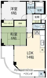 セシボン堀内Ⅰ【15号室】の間取り