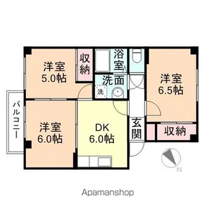 グランヴェールⅠ A棟【104号室】の間取り