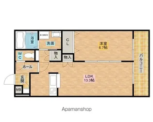 ハピネスHB【102号室】の間取り