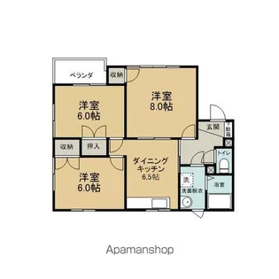 メープルタウンG棟【101号室】の間取り