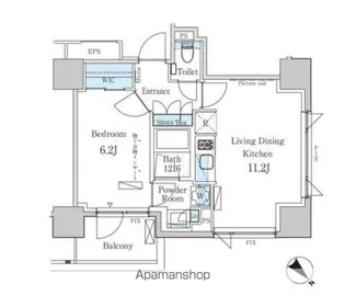 パークアクシス飯田橋レジデンス【6階】の間取り