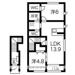山形県村山市中央1丁目【アパート】の間取り