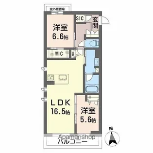 シャーメゾンレジデンス夜明【3階】の間取り